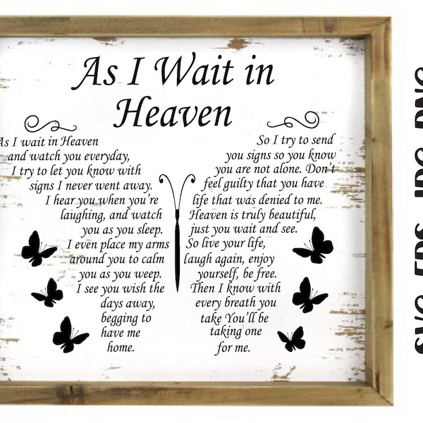 As I Sit in Heaven Butterfly Svg - Etsy