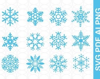 Snowflake SVG Bundle, Winter Clipart (Digital Download)