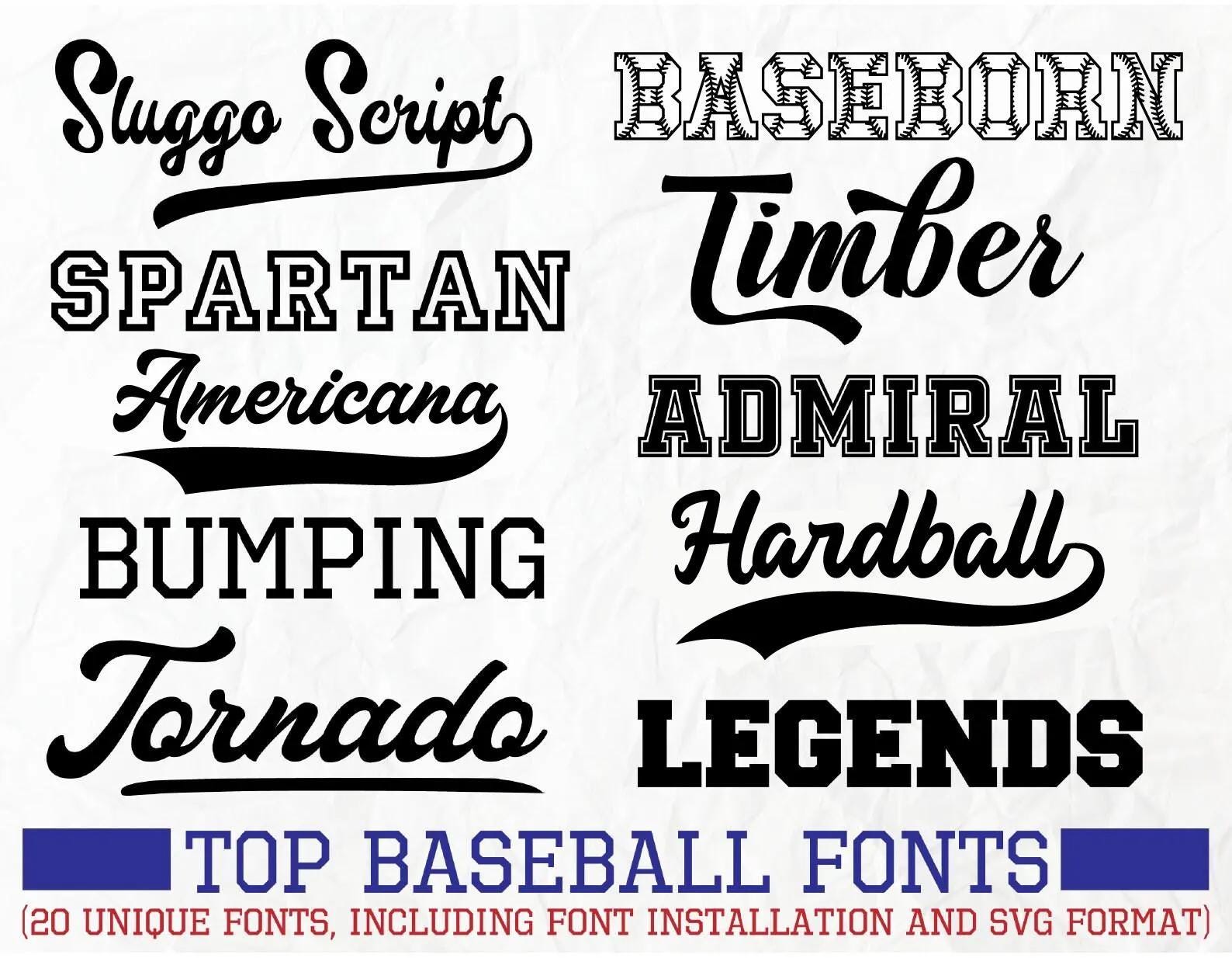 Baseball Font Bundle Svg, Baseball Fonts for Cricut, Baseball Letters ...