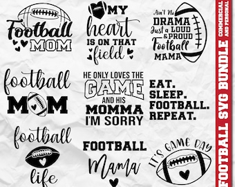 Football Mom SVG Bundle, Proud Mom Life PNG (Digital Download)