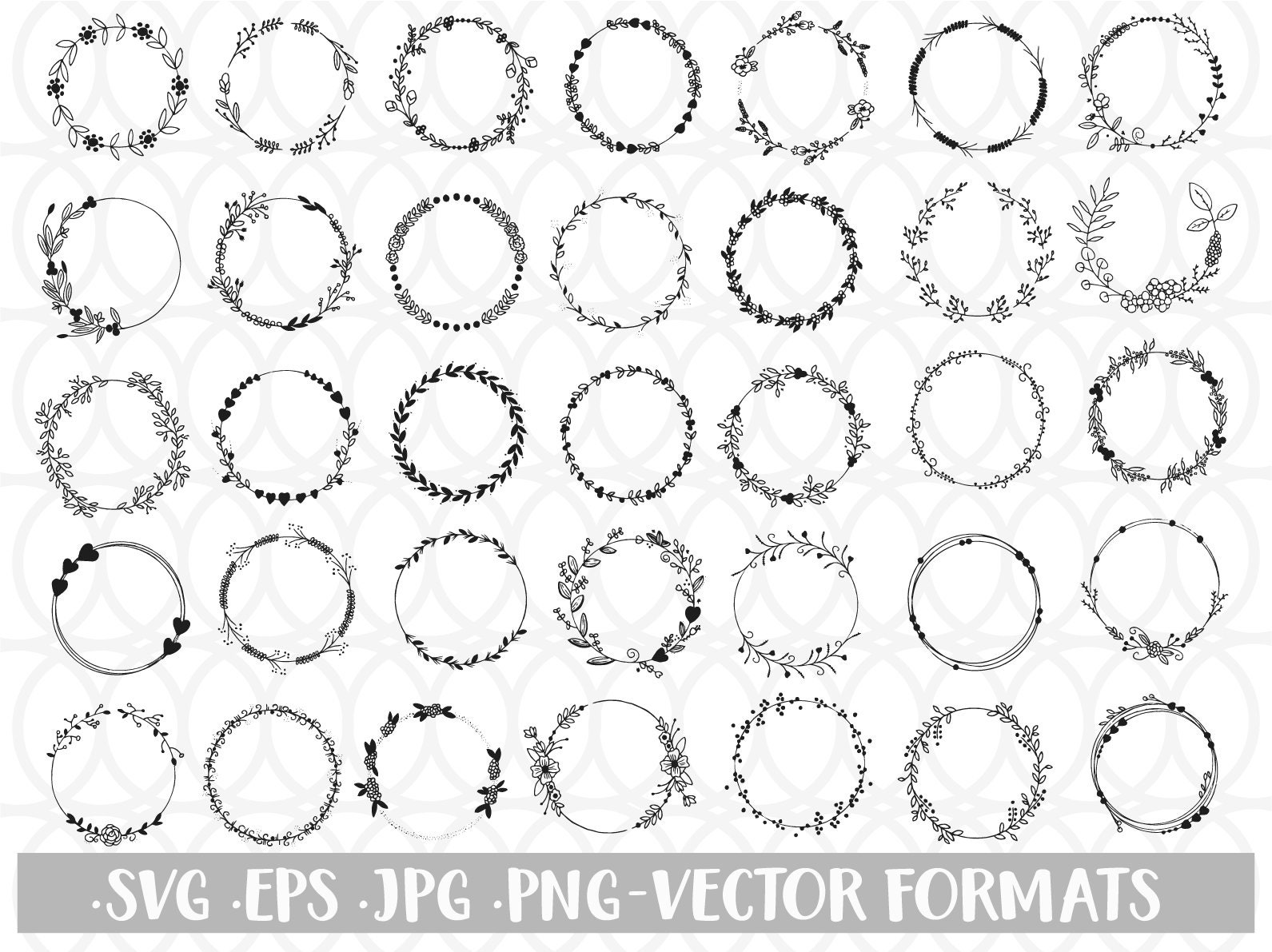 Floral Wreath Svg Bundle Wedding Wreath Svg Circle Svg - Etsy