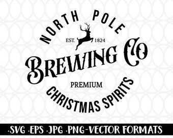North Pole Brewing Co SVG, Christmas Spirits Design (Digital Download)