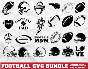 Football SVG Bundle, Silhouette Graphics (SVG, PNG)