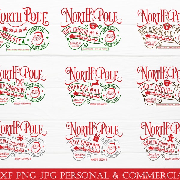 North Pole SVG Bundle, Santa Approved (Digital Files)