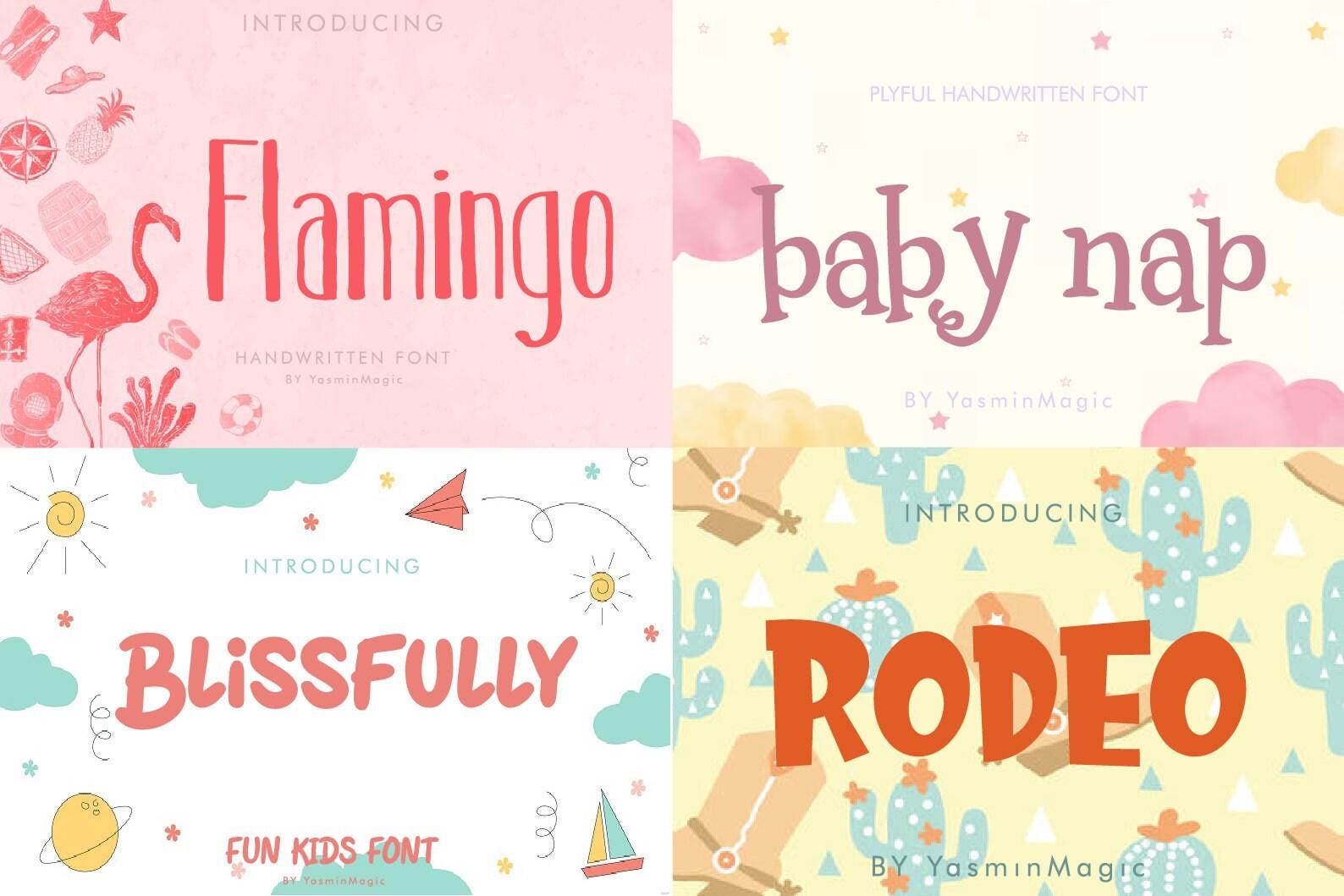 Playful Font Bundle, Kids Font, Baby Font, Fun Font, Cute Font, Craft ...