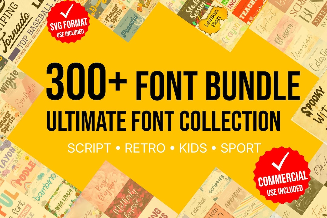 300 Font Bundle SVG, Wedding Font Bundle, Commercial Use Font Pack ...