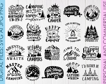 Camping svg bundle, Adventure Clipart (svg, ai, png, jpg)