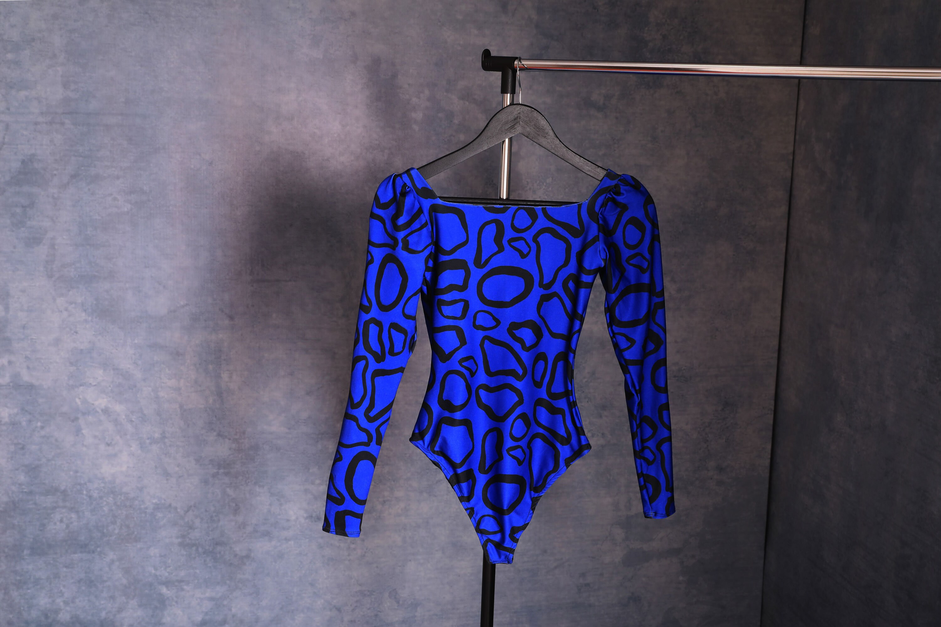blue leopard bodysuit