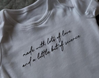 IVF Baby Vest | Science Baby Announcement, Love Made Cotton Onesie