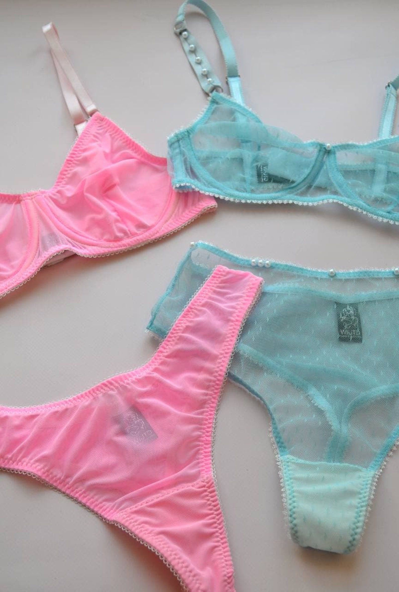 Lencería de malla pura, Ver a través de lencería, Lencería de malla