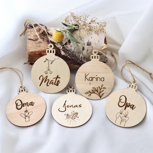 Weihnachtsbaumkugel aus Holz Tannenbaum Schmuck Holz Deko für den Christbaum individualisiert personalisiert / Weihnachten, Deko Bild 1