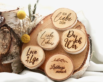 Wooden magnet rustic Valentine's Day/Anniversary - You I We/I Love You/Love of my Life/Favorite Person - personalized