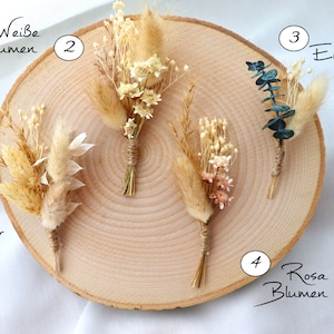 Ring disc / wooden ring cushion / ring bearer tree disc for wedding rings personalized / dried flowers / jute / satin ribbon / image 4