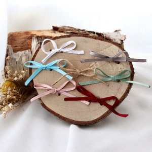 Ring disc / wooden ring cushion / ring bearer tree disc for wedding rings personalized / dried flowers / jute / satin ribbon / image 5