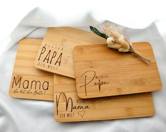 Gift for the best dad/mom - bamboo board/breakfast board/wooden board - Christmas / Birthday / Father&#39;s Day / Mother&#39;s Day