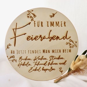 Personalized sign for retirement - pension - adapted to the hobbies and interests of the pensioner