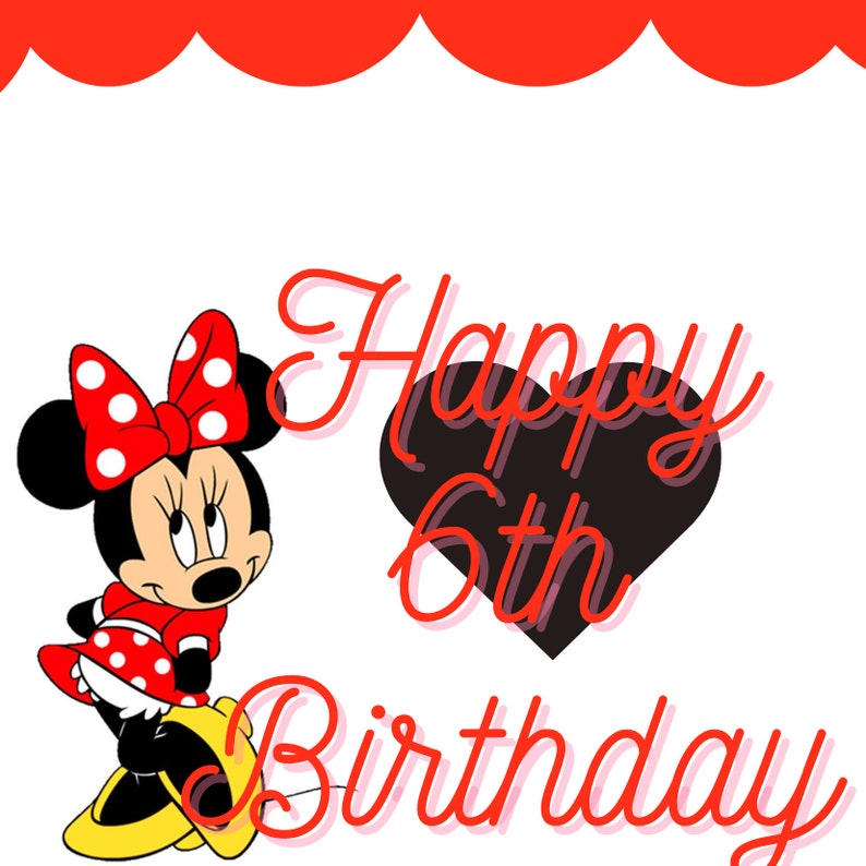 Minnie Mouse Birthday Card Template - Etsy