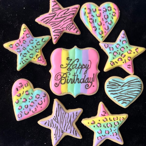 Animal Print Cookies Etsy