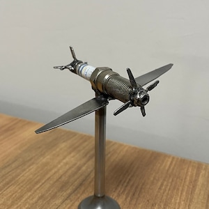 Spark Plug Airplane / Real Car Engine Parts / HandMade / aeroplane, aeroplane, plane, aircraft, trinket