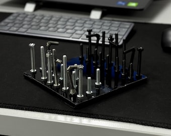 Minischaakset met bout en moer | Hardware van echt metaal | Handgemaakt industrieel spel