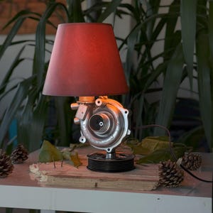 Turbocharger Lamp / Real Car Engine Parts / Upcycled / Handmade Lampshade / Customizable!