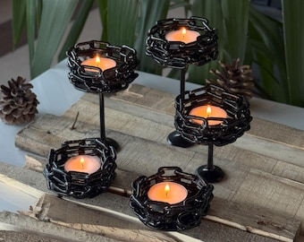 Kaarshouder ketting en kleppen / Motoronderdelen van echte auto / Handgemaakt / Kaarshouder