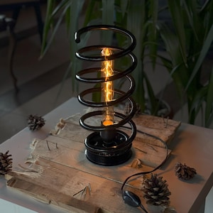 Car Spring Lamp / Car Shock Absorber Spring / Real Car Engine Parts / Upcycling / Handmade Lampshade / Personalized!