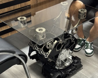 V6 Engine Block Table // Customizable Man Cave Furniture // Handmade Automotive Decor // Personalized!