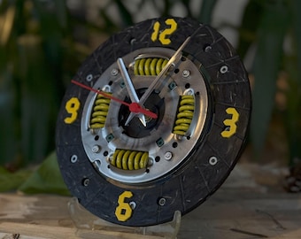 Wandklok drukplaat / Geüpcycled auto-onderdeel / Handgemaakt / Industrieel ontwerp