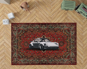 Legendarische autotapijt, tapijt / Hoogwaardig tapijt van bamboekatoen / Antislip geweven basis / Machinewasbaar / Hypoallergeen en antibacterieel