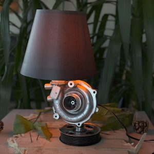Turbocharger Lamp / Real Car Engine Parts / Upcycling / Handmade Lampshade / Personalized!