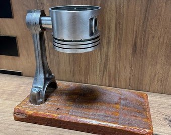 Personalized Wooden Piston Office Pen Holder / Real Car Engine Parts / Piston Trinket / Personalized!