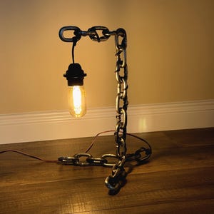 Chain Desk Lamp | Real Heavy Metal Chain | Industrial Table Light