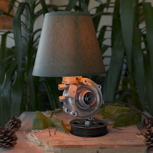 Turbocharger Lamp / Real Car Engine Parts / Upcycling / Handmade Lampshade / Personalized!