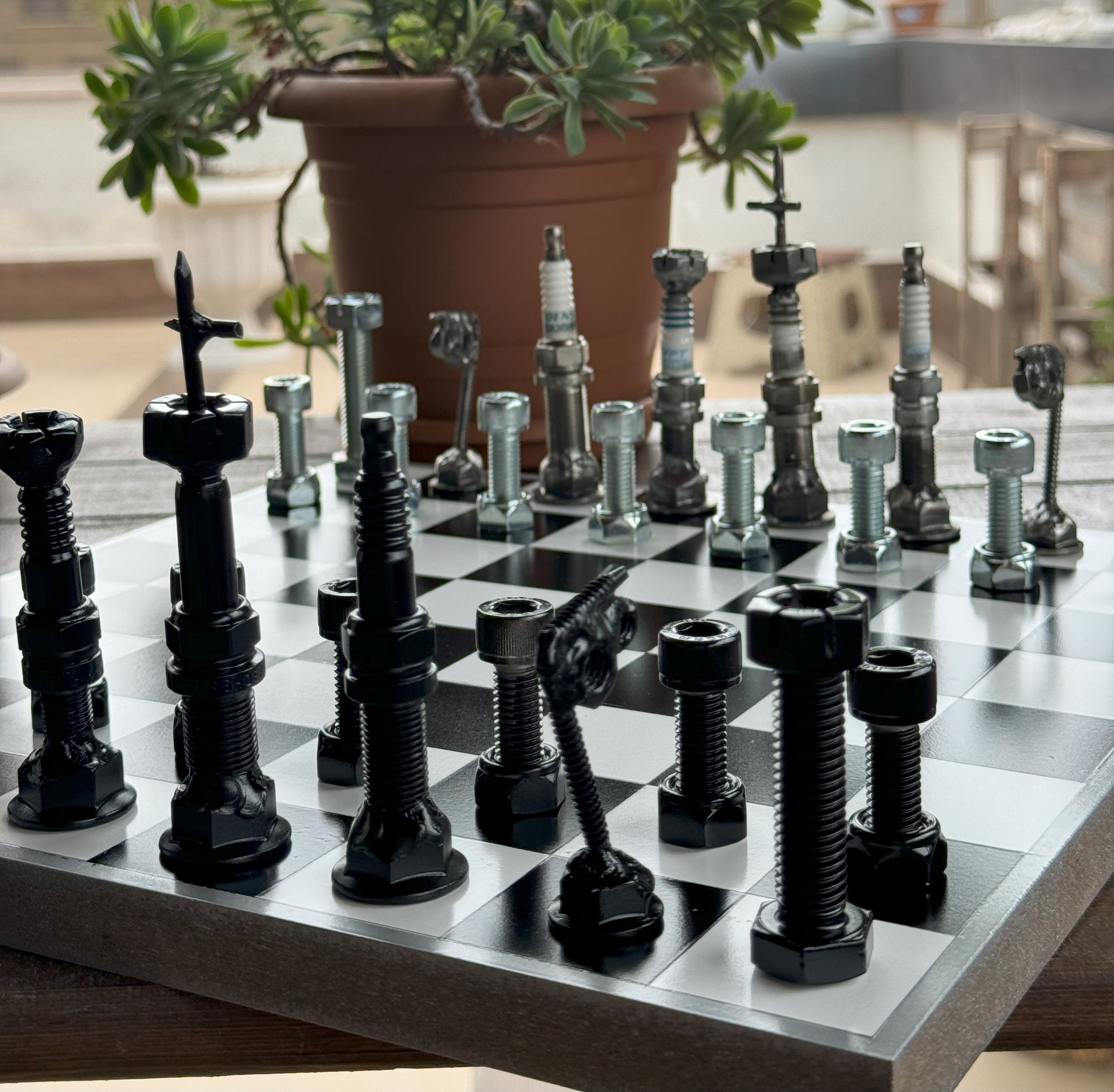 Spark Plug Chess Set | Real Car Engine Parts | Industrial