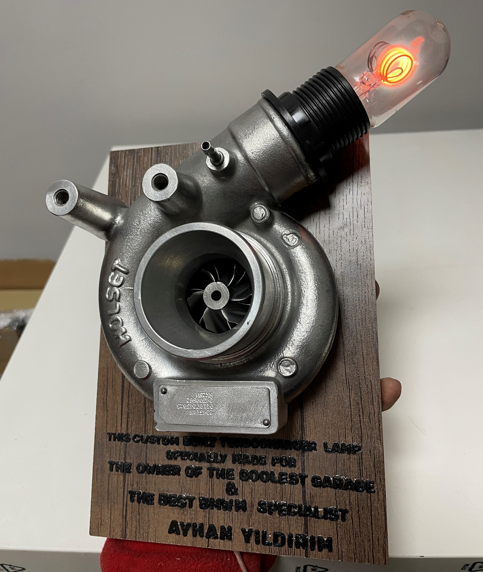 Turbocharger Lamp / Real Car Engine Parts / Turbocharger Wall Lamp