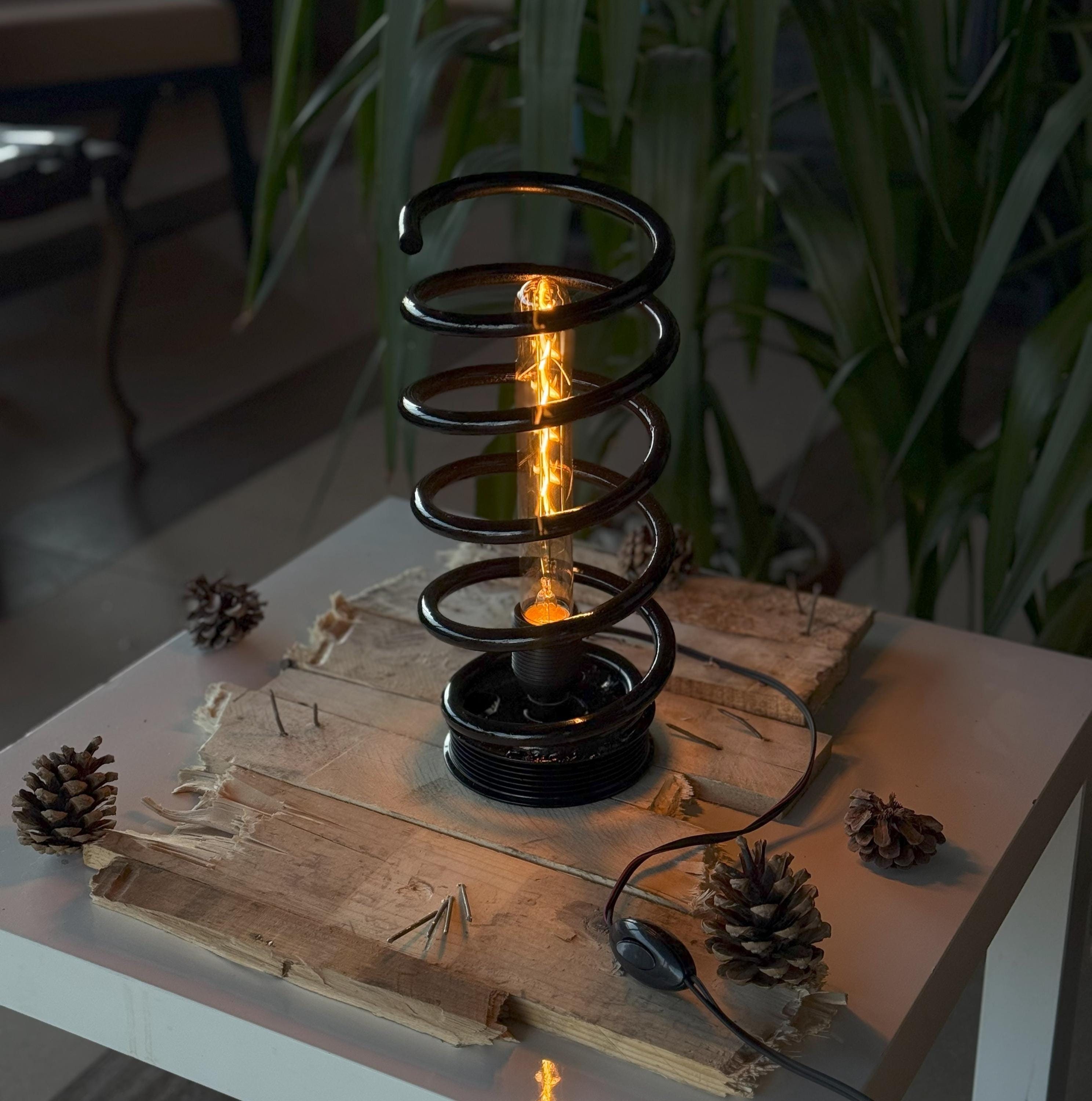 Car Spring Lamp / Car Shock Absorber Spring / Real Car Engine Parts / Upcycling / Handmade Lampshade / Personalized!