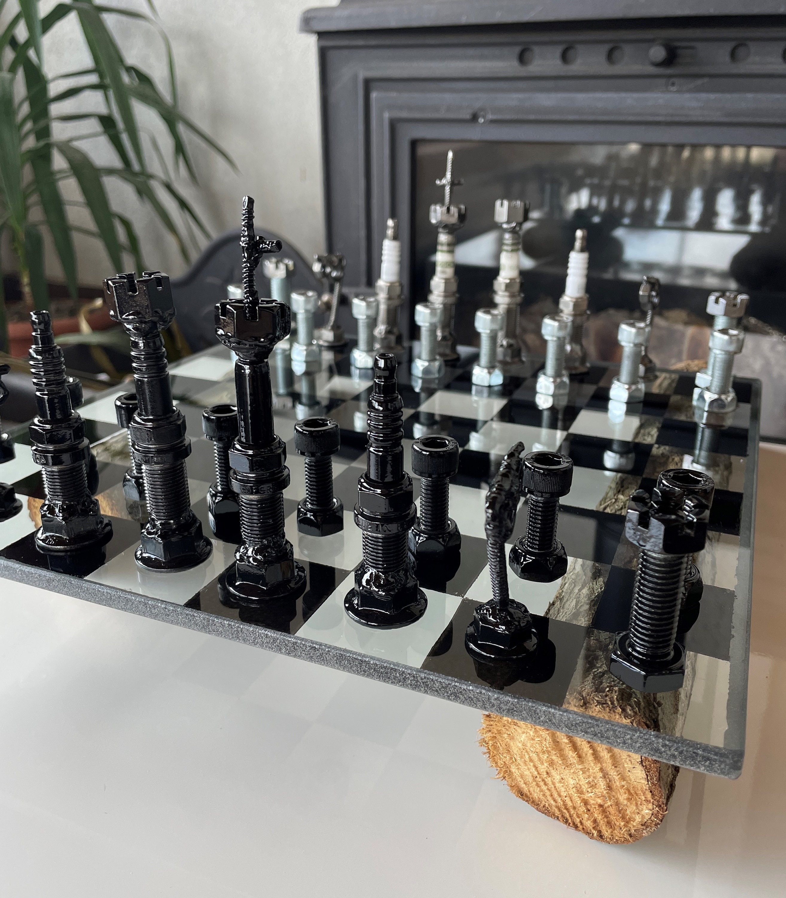 Chess Set Pieces From Bolts and Nuts / Real Car Engine Parts / -  Norway