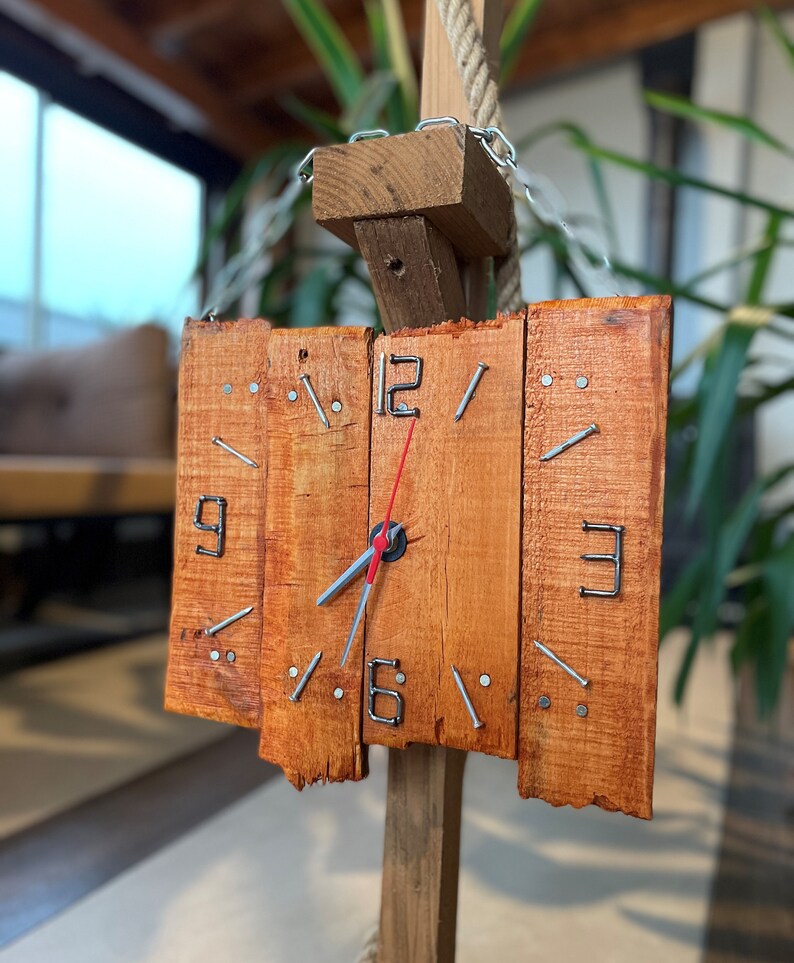 Handmade Wooden Clock / Custom Made Vintage Wood Wall Clock / Etsy