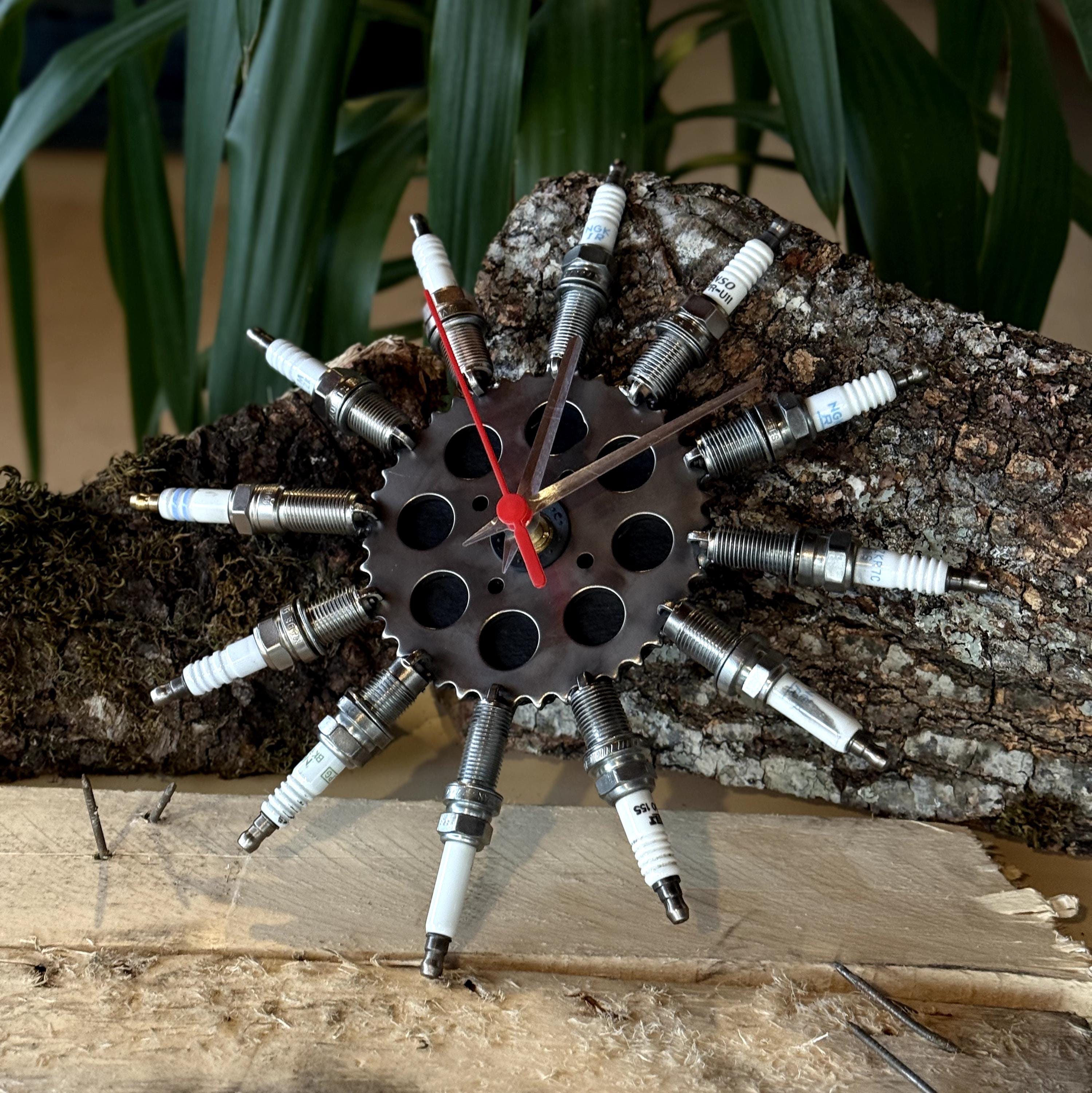 Spark Plug Wall Clock | Real Car Engine Parts | Industrial Wall Decor ...