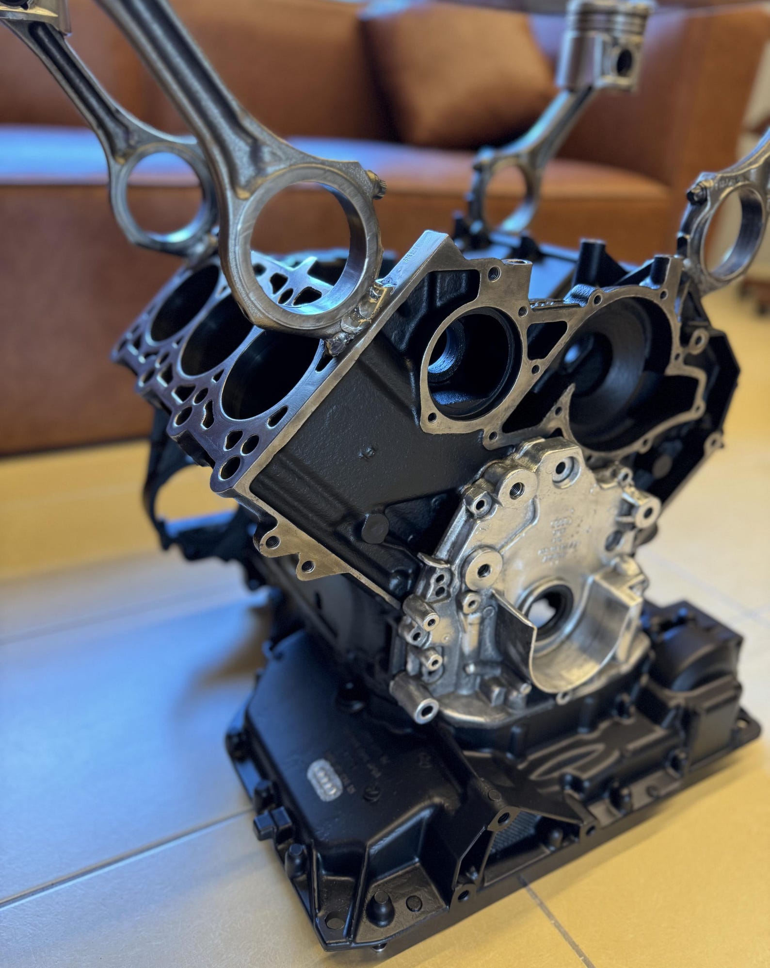 V6 Engine Block Table // Customizable Man Cave Furniture // Handmade ...