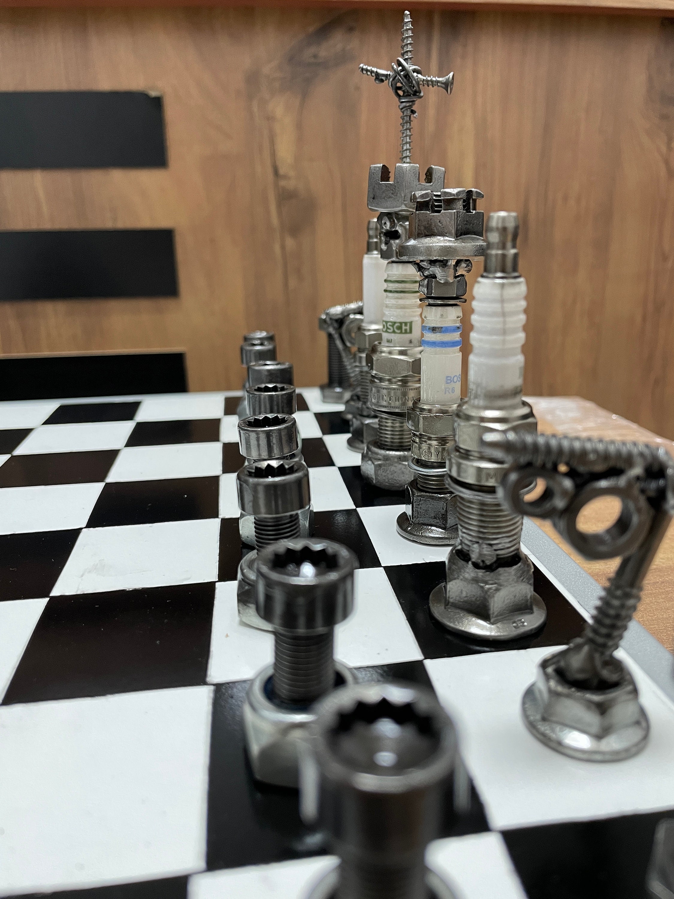 Chess Set Pieces From Bolts and Nuts / Real Car Engine Parts / -  Norway