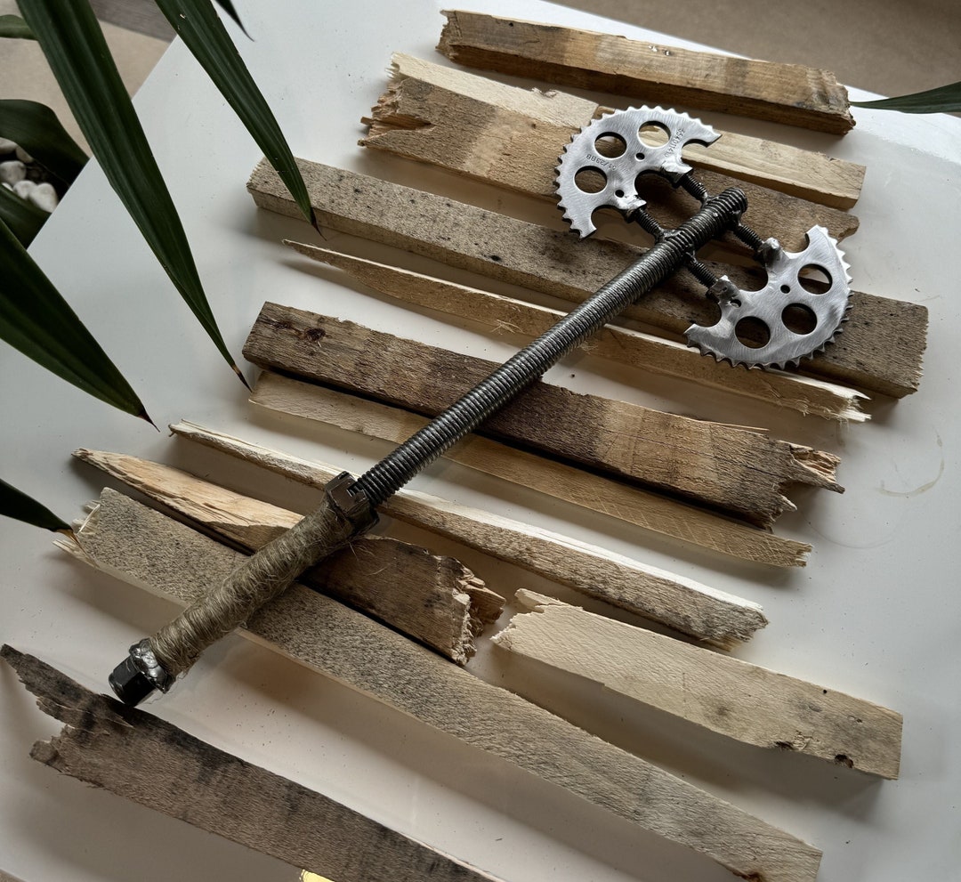 Cam Gear and Iron Rod Axe | Handmade Industrial Viking-inspired Tool ...