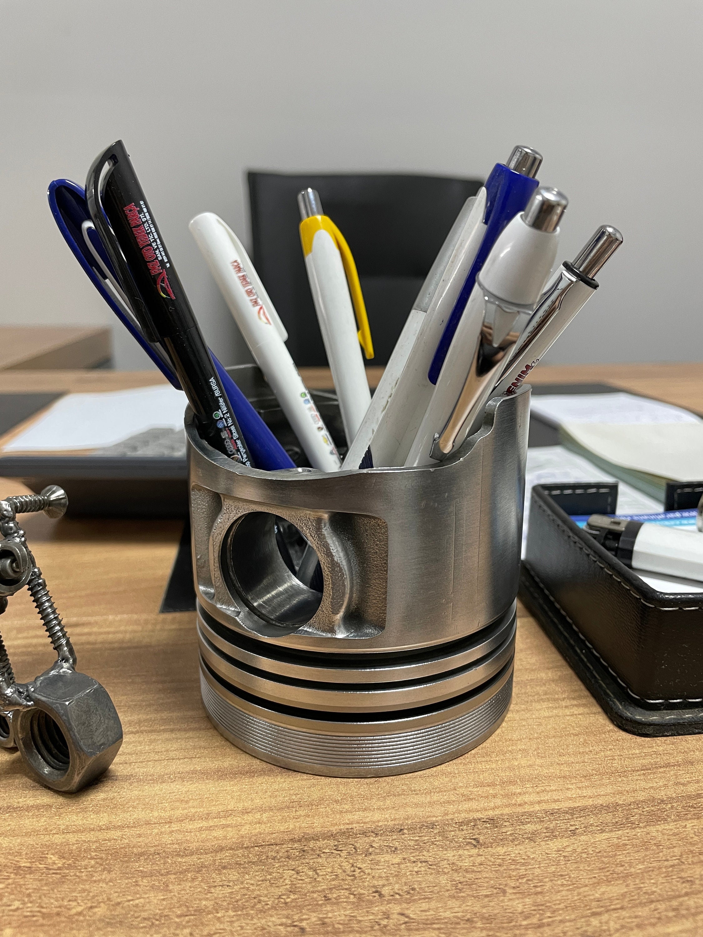 Decorative Piston Pen Holder / Real Car Engine Parts / Piston Trinket /  Piston Pencil Case 