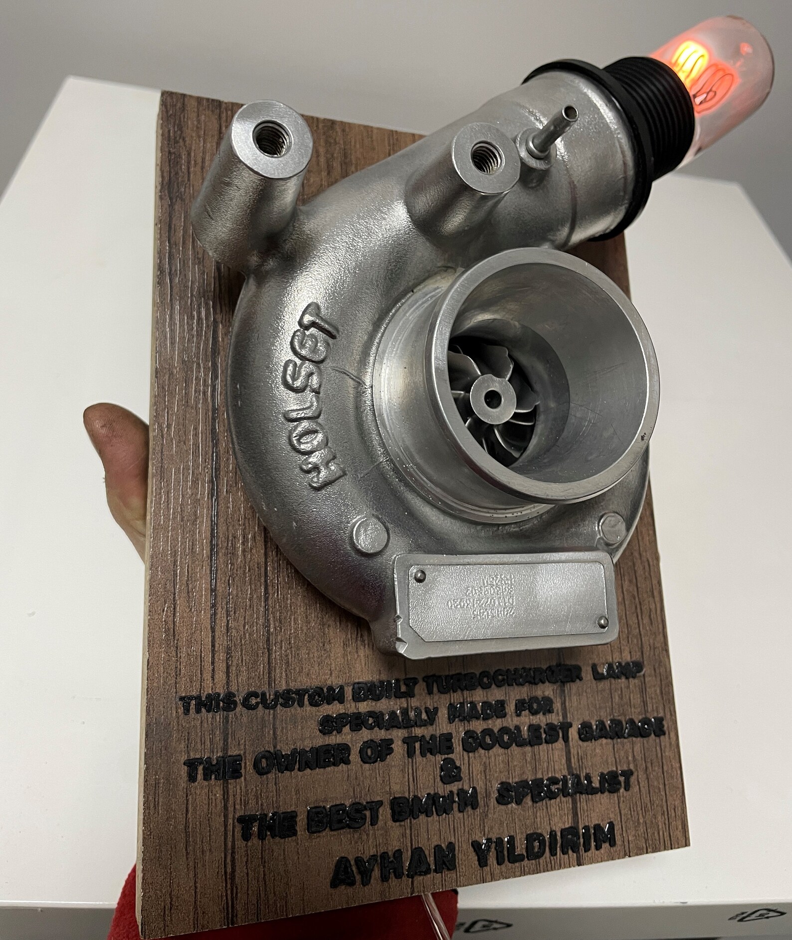 Turbocharger Lamp / Real Car Engine Parts / Turbocharger Wall Lamp