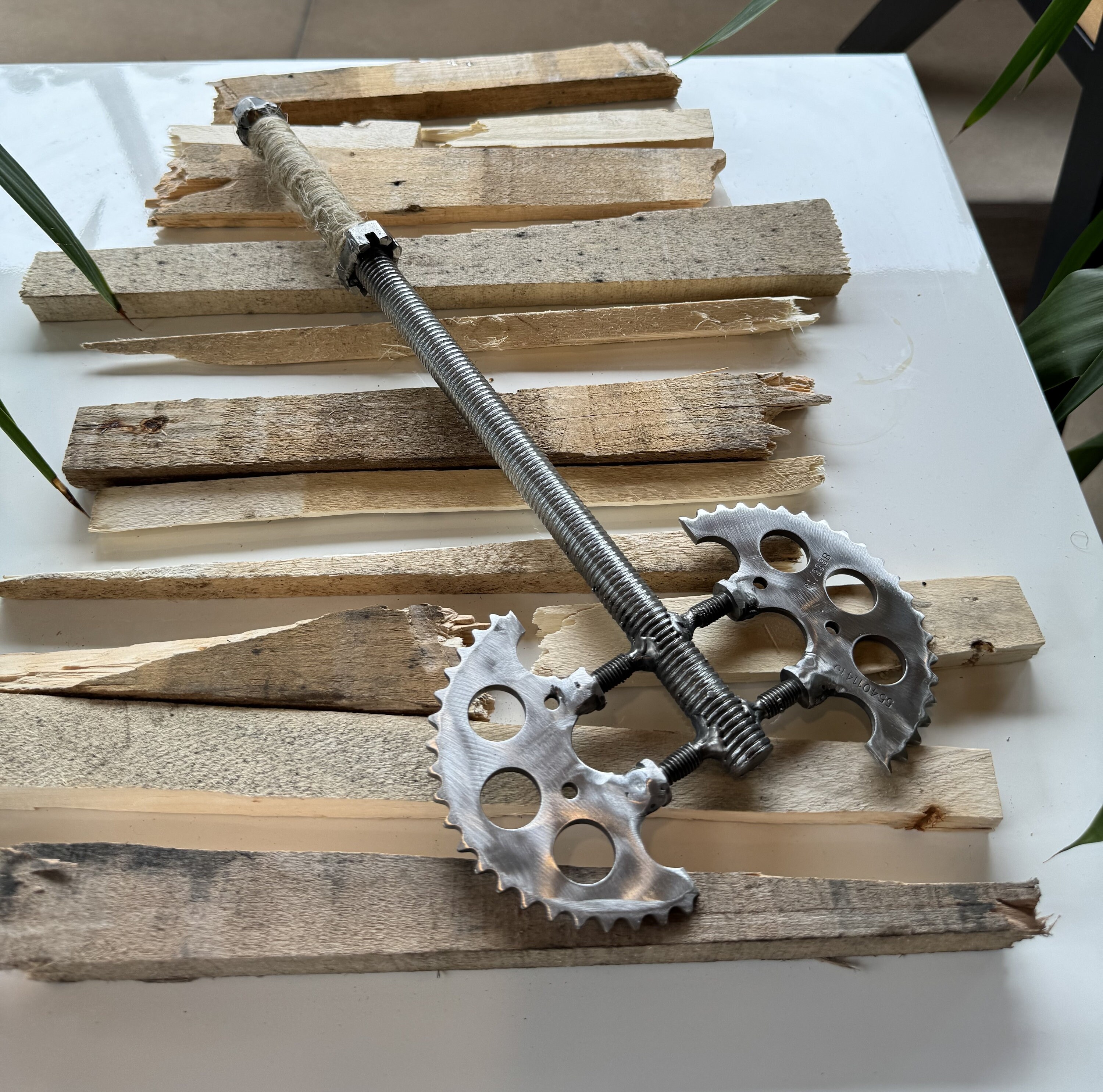 Cam Gear and Iron Rod Axe | Handmade Industrial Viking-inspired Tool ...