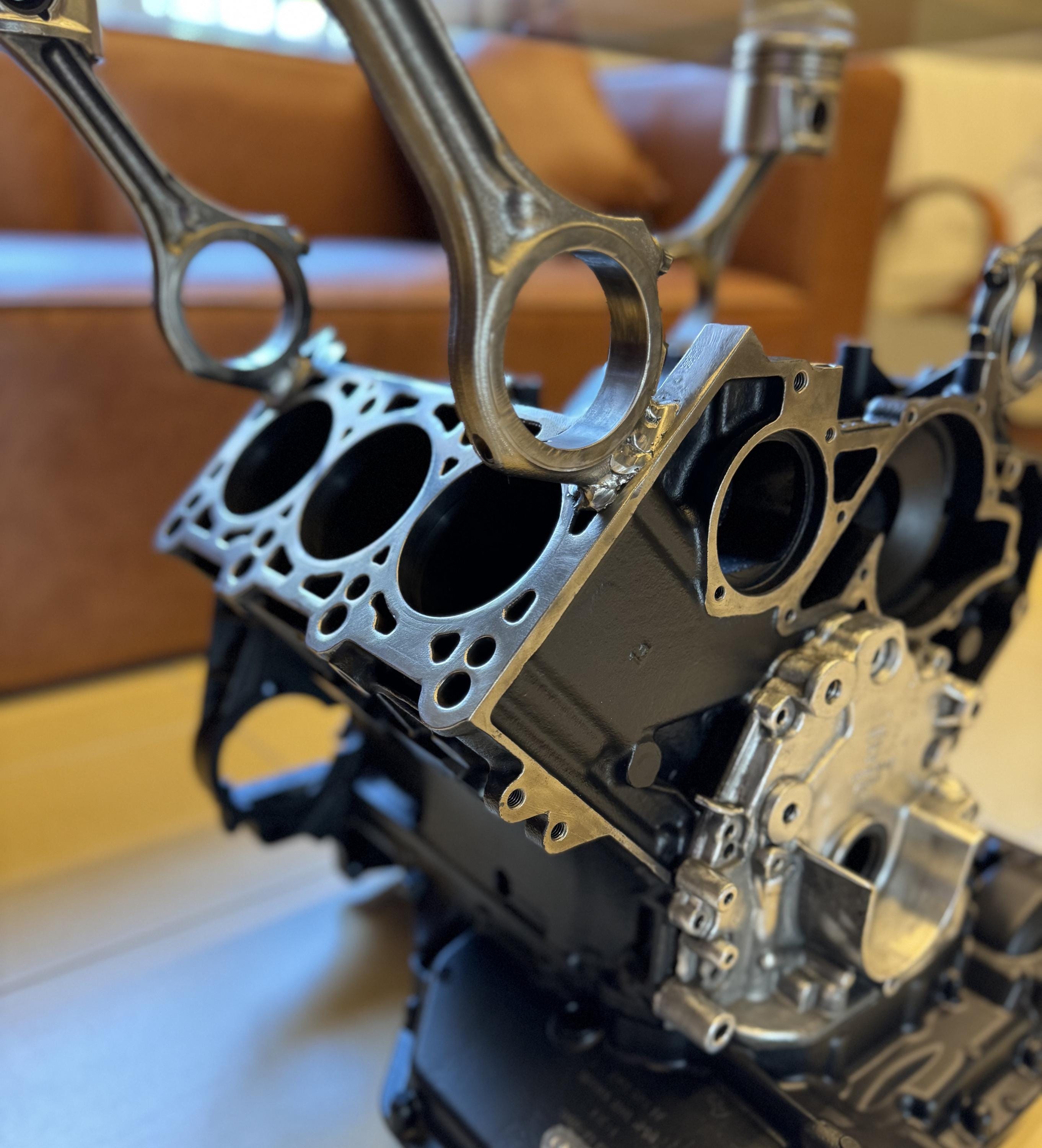 V6 Engine Block Table // Customizable Man Cave Furniture // Handmade ...