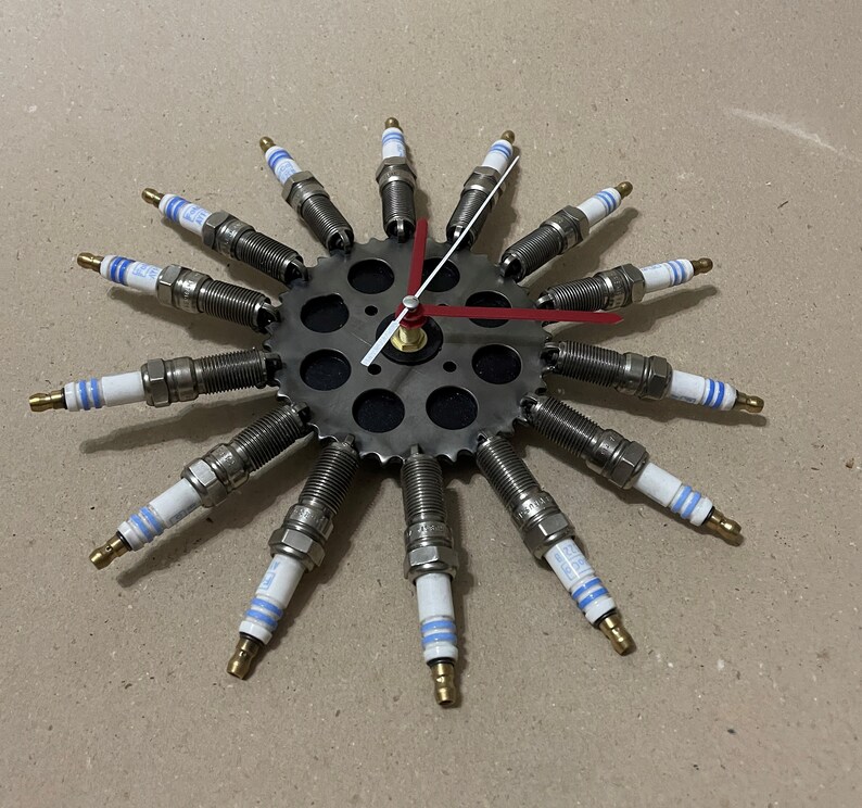 Spark Plug Sun Wall Clock / Large Urban Clock / Etsy