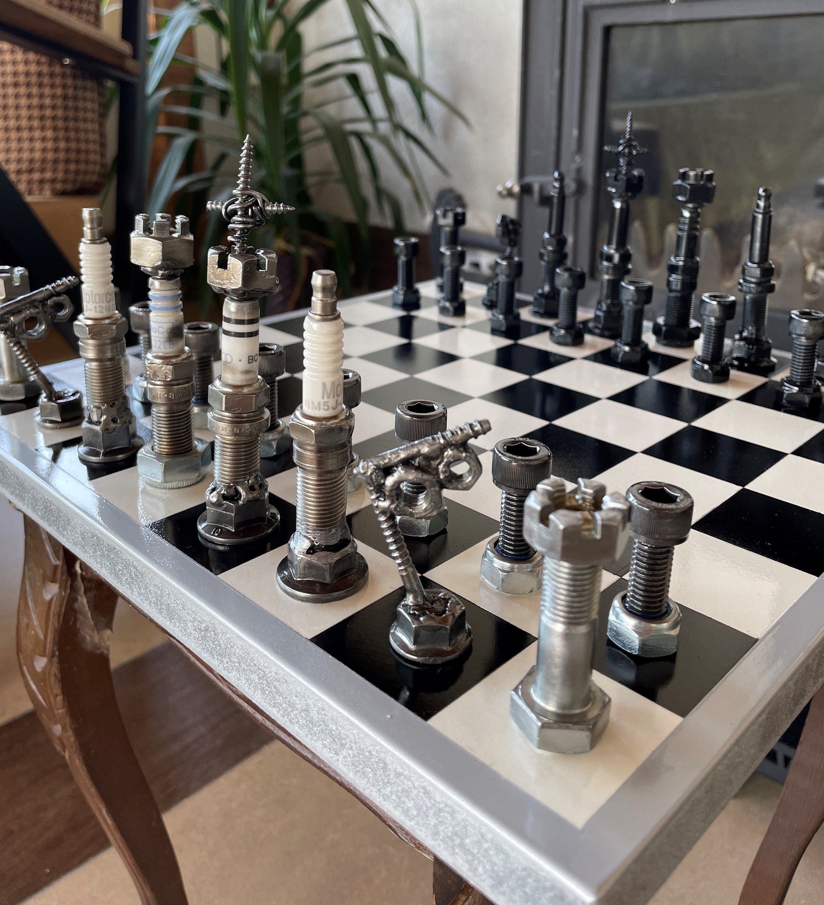 Chess From Bolts and Nuts / Real Car Engine Parts / Completely 