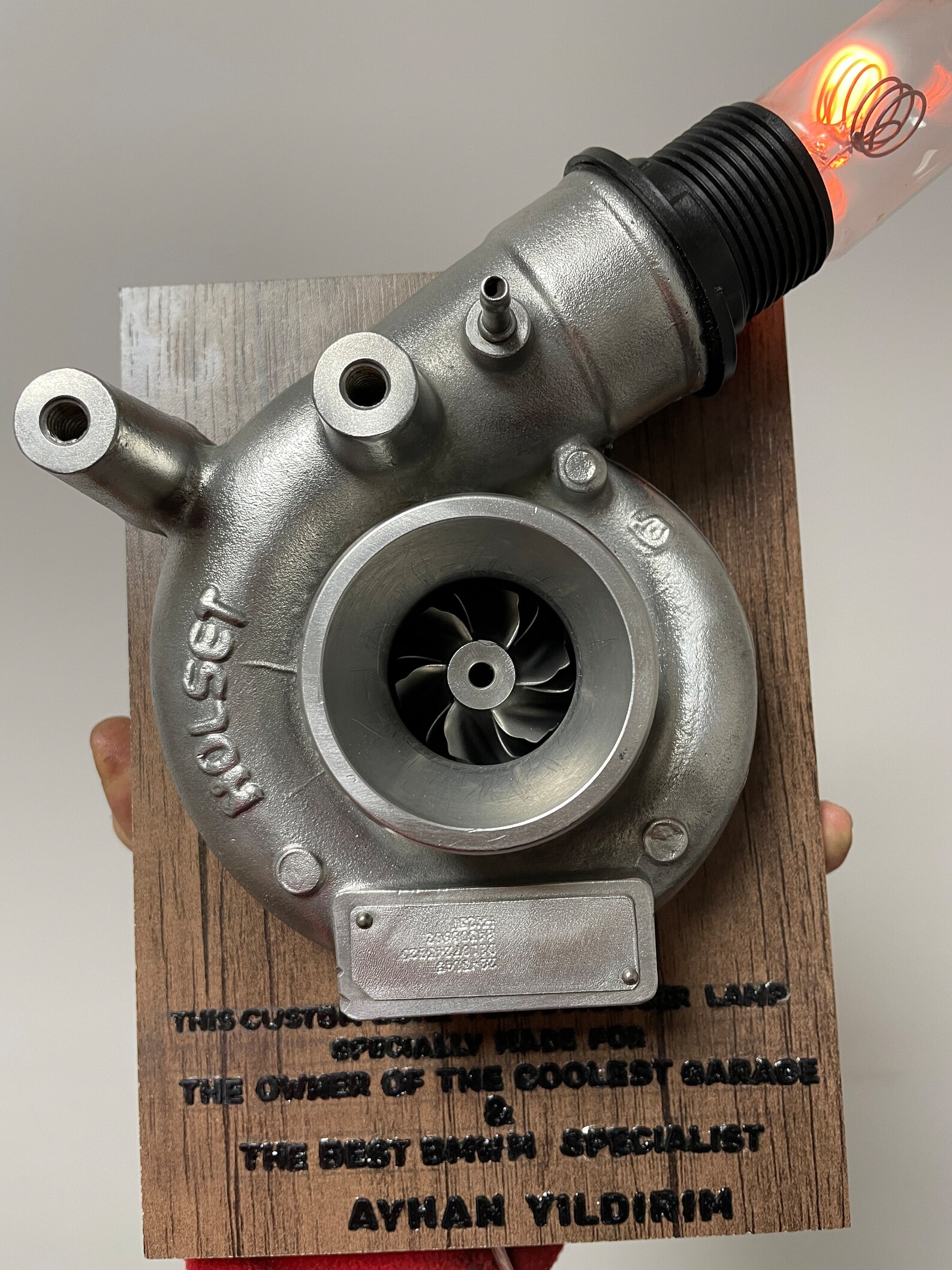 Turbocharger Lamp / Real Car Engine Parts / Turbocharger Wall Lamp